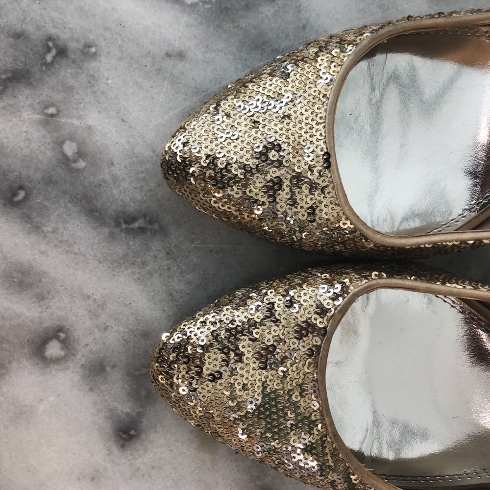 Gold Sequin Adie Heels - Picture 2 of 5